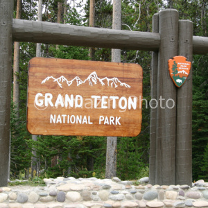 グランドティートン国立公園のサイン